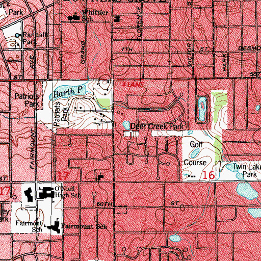 Topographic Map of Deer Creek Park, IL