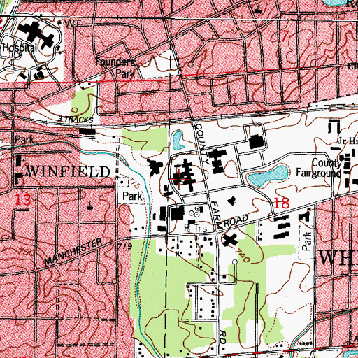 Topographic Map of DuPage County Home, IL