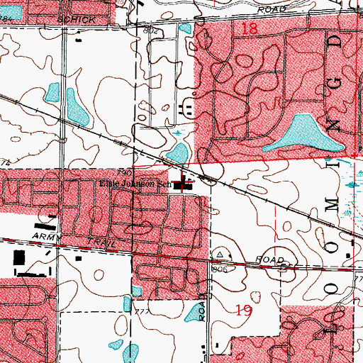 Topographic Map of Elsie C Johnson Elementary School, IL