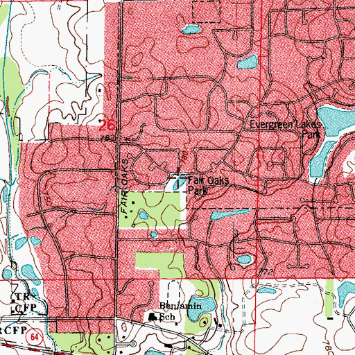 Topographic Map of Fair Oaks Park, IL