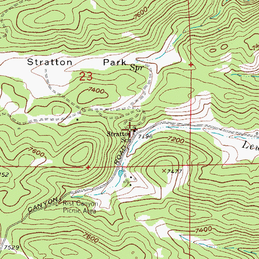 Topographic Map of Stratton School, CO