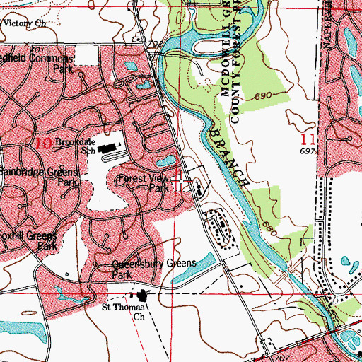 Topographic Map of Forest View Park, IL