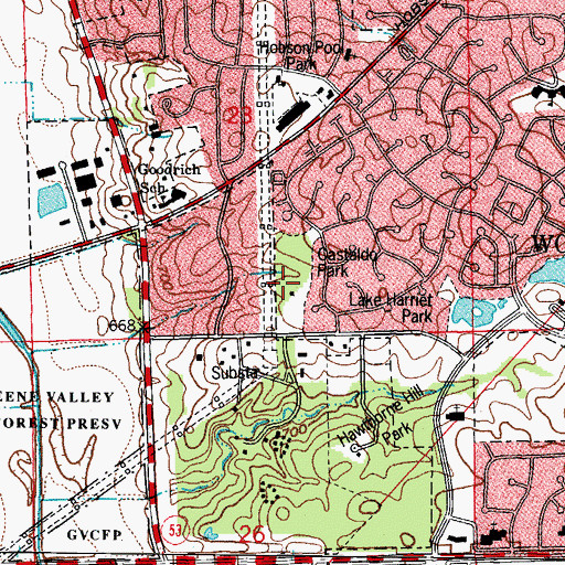 Topographic Map of Gastaldo Park, IL