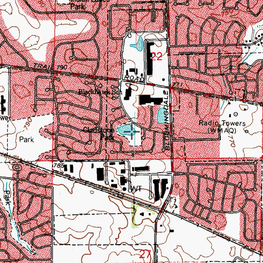 Topographic Map of Gladstone Park, IL
