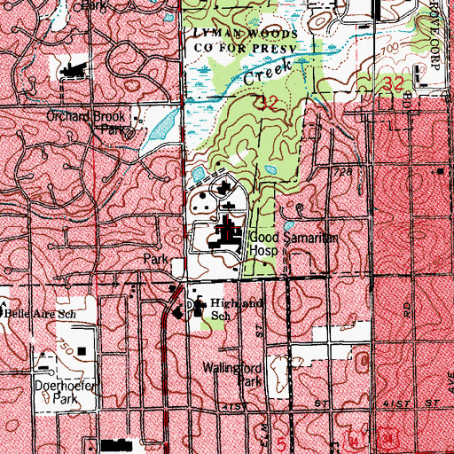 Topographic Map of Advocate Good Samaritan Hospital, IL