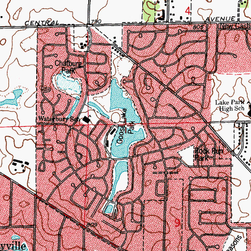 Topographic Map of Goose Lake Park, IL