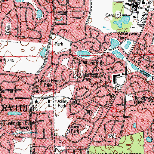 Topographic Map of Hampshire Park, IL