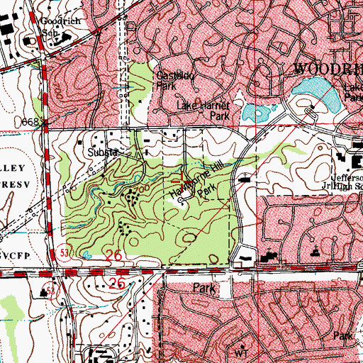 Topographic Map of Hawthorne Hill Park, IL