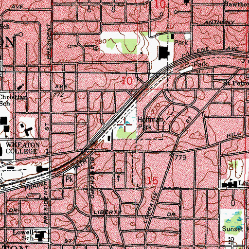 Topographic Map of Hoffman Park, IL