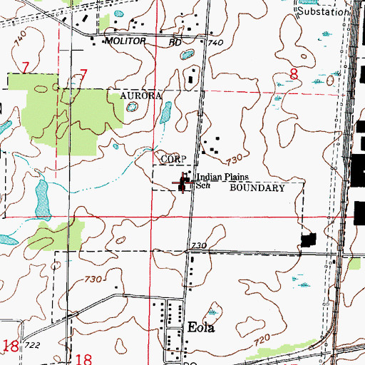 Topographic Map of Indian Plains Elementary School, IL