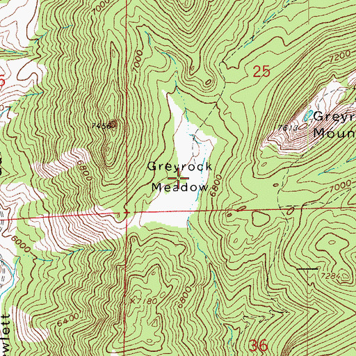 Topographic Map of Greyrock Meadow, CO