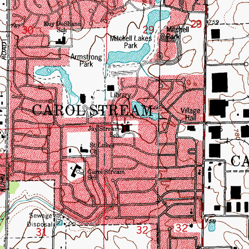 Topographic Map of Jay Stream Middle School, IL