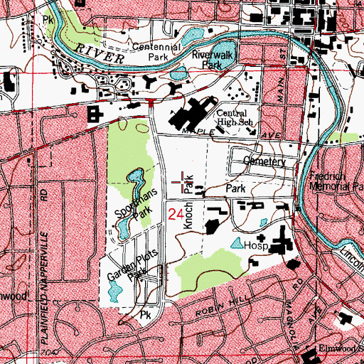 Topographic Map of Knoch Park, IL