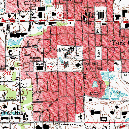 Topographic Map of Knolls Park, IL