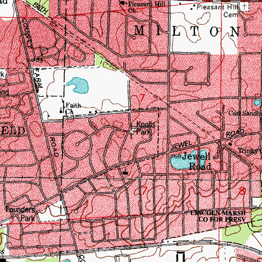 Topographic Map of Knolls Park, IL