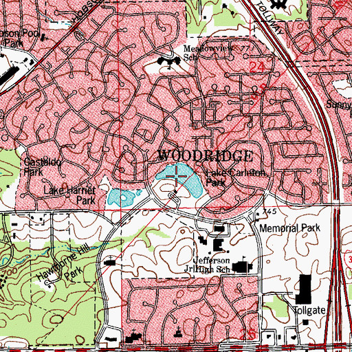 Topographic Map of Lake Carleton Park, IL