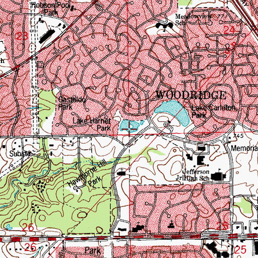 Topographic Map of Lake Harriet Park, IL