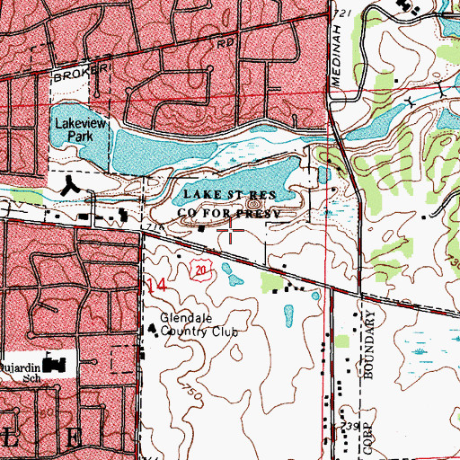 Topographic Map of Lake Street Reserve County Forest Preserve, IL
