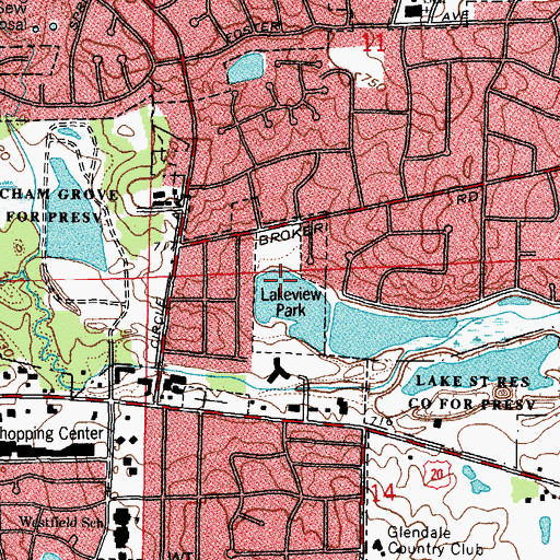 Topographic Map of Lakeview Park, IL