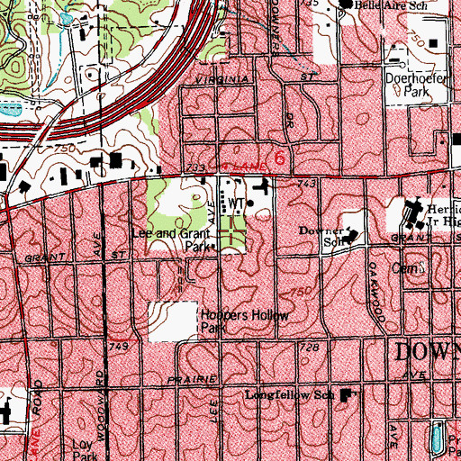 Topographic Map of Lee and Grant Park, IL