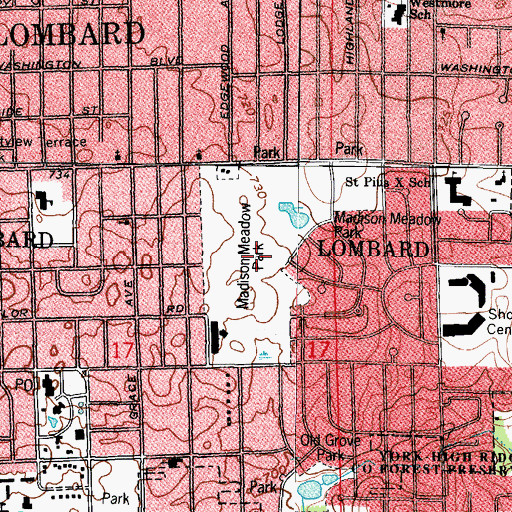 Topographic Map of Madison Meadow Park, IL