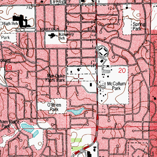 Topographic Map of Mar-Duke Farm Park, IL