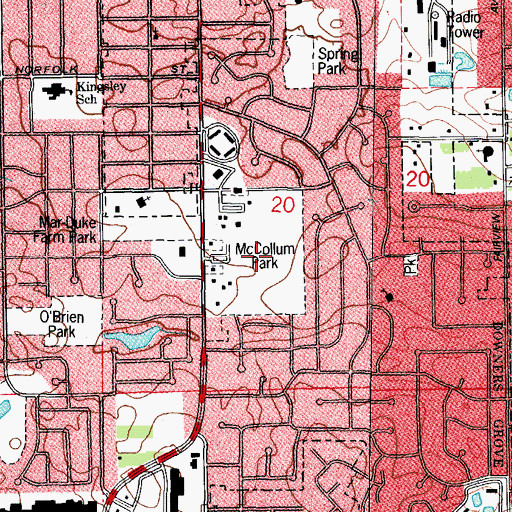 Topographic Map of McCollum Park, IL