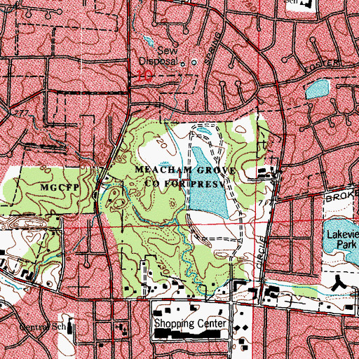 Topographic Map of Meacham Grove County Forest Preserve, IL