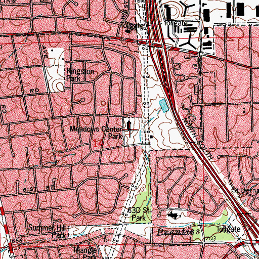 Topographic Map of Meadows Center Park, IL