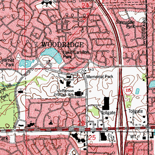 Topographic Map of Memorial Park, IL