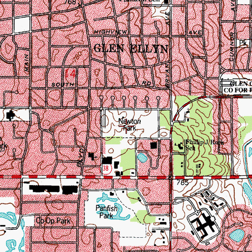Topographic Map of Newton Park, IL