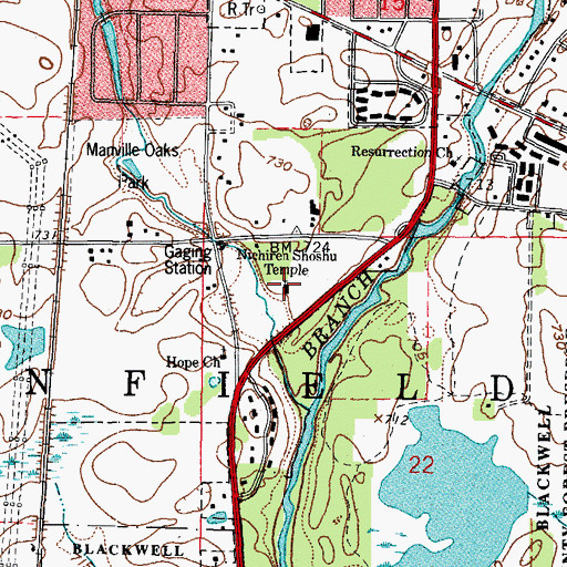 Topographic Map of Nichiren Shoshu Temple, IL