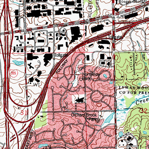 Topographic Map of Northside Park, IL