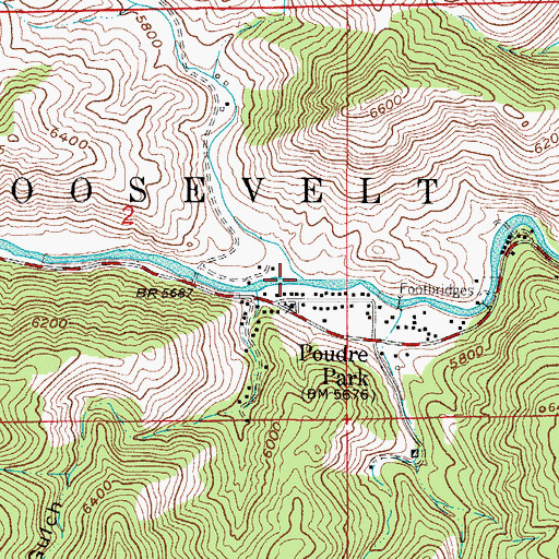 Topographic Map of Hewlett Gulch, CO