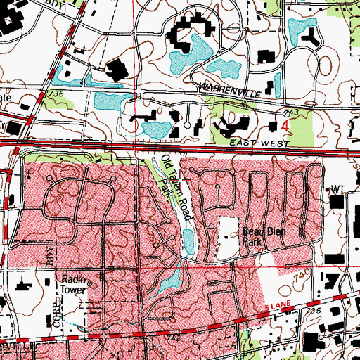 Topographic Map of Old Tavern Road Park, IL