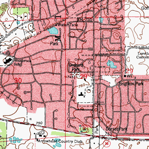 Topographic Map of Orchard Park, IL