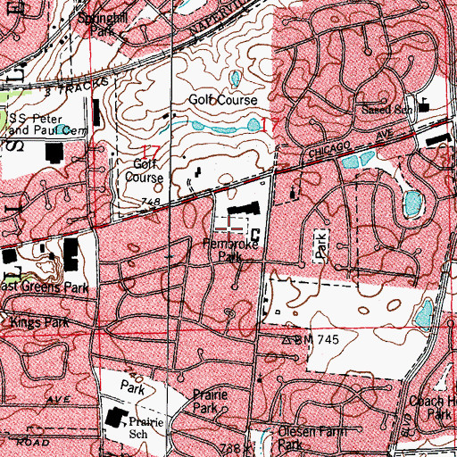 Topographic Map of Pembroke Park, IL