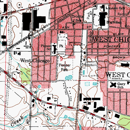 Topographic Map of Pioneer Park, IL