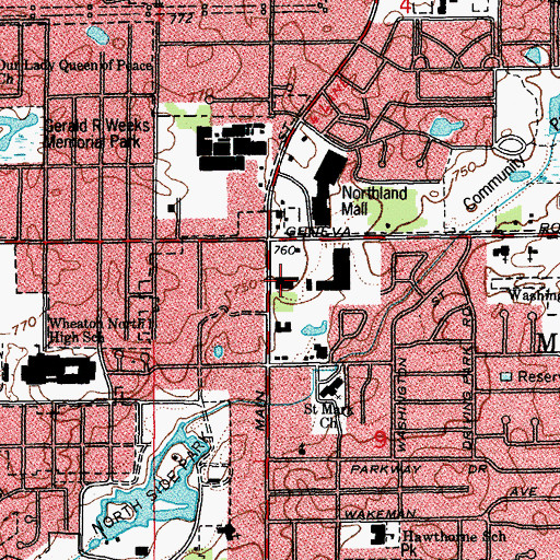 Topographic Map of Pogue School (historical), IL