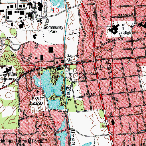 Topographic Map of River Road Park, IL