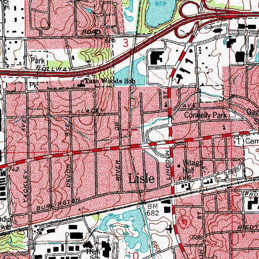 Topographic Map of Saint Joseph Creek, IL