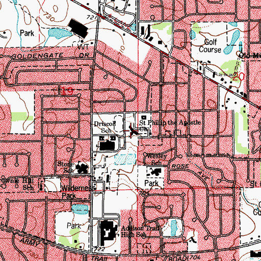 Topographic Map of Saint Phillip the Apostle Church, IL