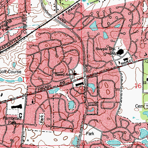 Topographic Map of Sased School, IL