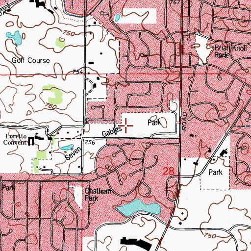Topographic Map of Seven Gables Park, IL