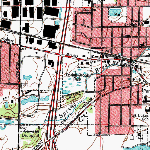 Topographic Map of Spring Brook Park, IL