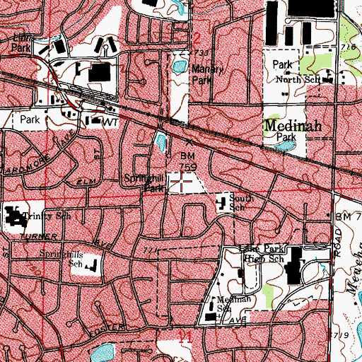 Topographic Map of Springhill Park, IL