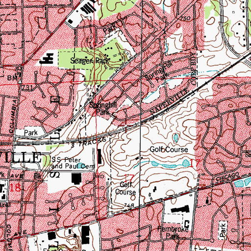 Topographic Map of Springhill Park, IL