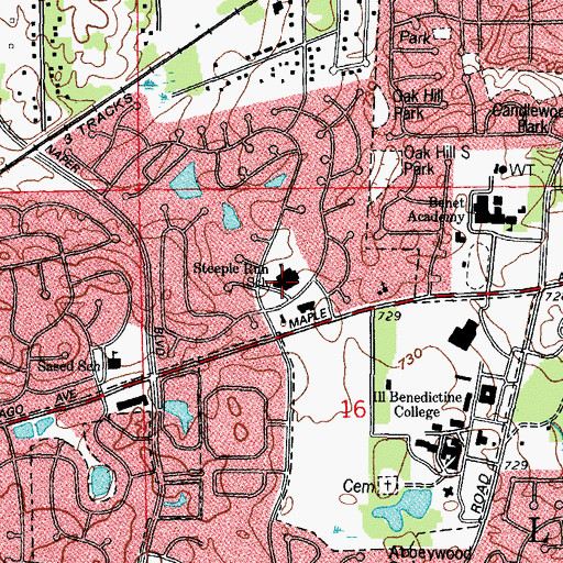 Topographic Map of Steeple Run Elementary School, IL