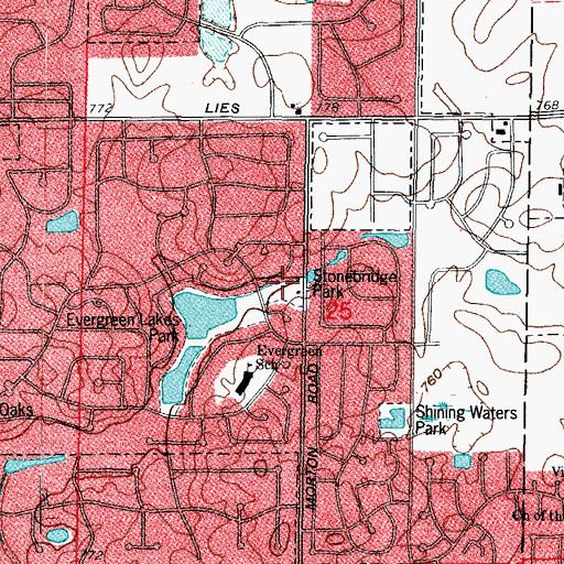 Topographic Map of Stonebridge Park, IL