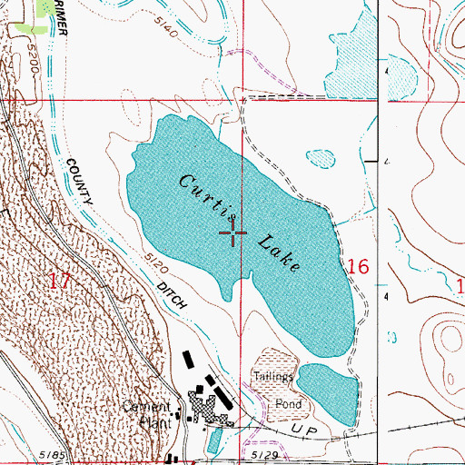 Topographic Map of Curtis Lake, CO